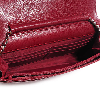 Chanel Caviar Quilted Wallet on Chain WOC Red 5 of 9