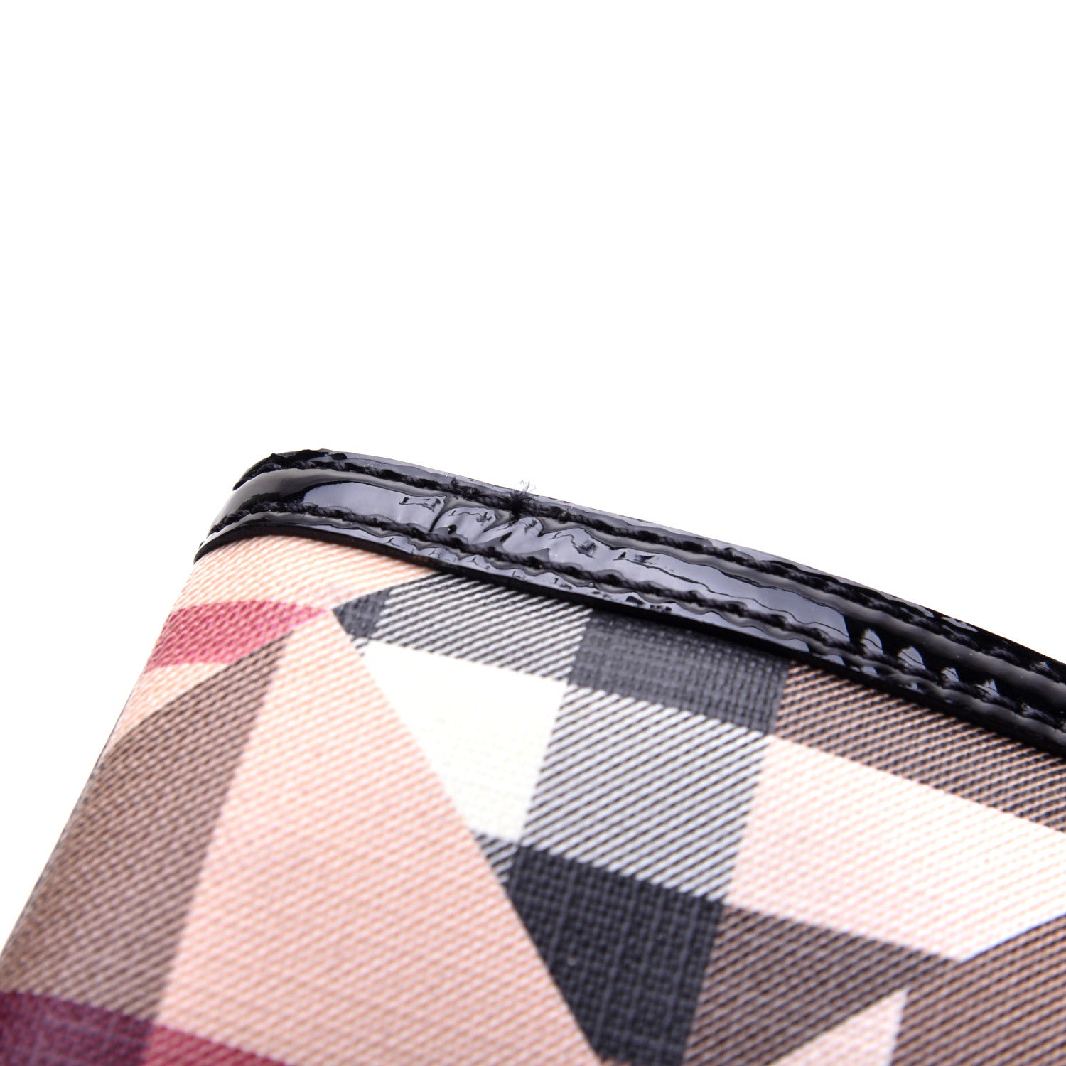 Burberry Patchwork Check Patent Wristlet Pouch Black 11 of 11