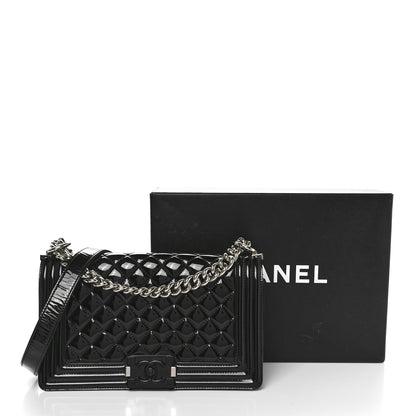 Chanel Patent Calfskin Quilted Medium Plexiglass Boy Flap Black 11 of 11