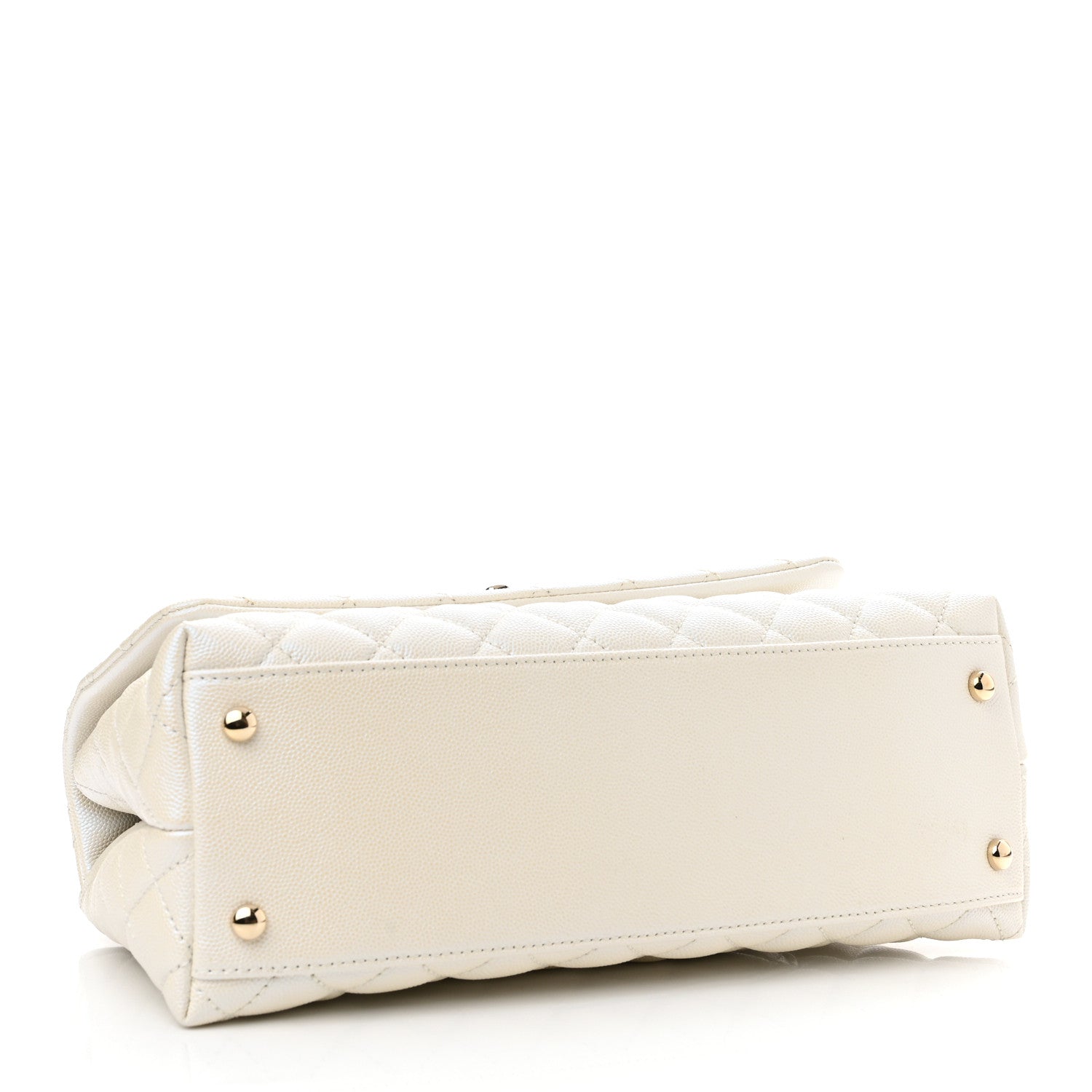 Chanel Iridescent Caviar Quilted Small Coco Handle Flap White 4 of 11