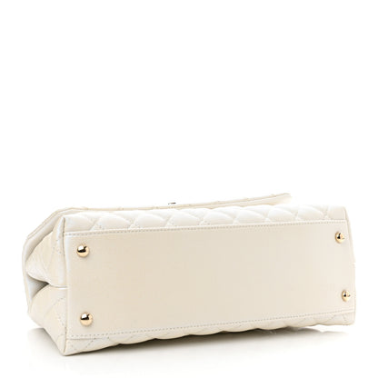 Chanel Iridescent Caviar Quilted Small Coco Handle Flap White 4 of 11