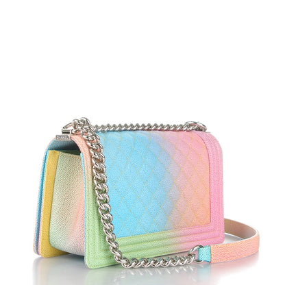 Chanel Caviar Quilted Medium Cuba Rainbow Boy Flap Multicolor 3 of 9