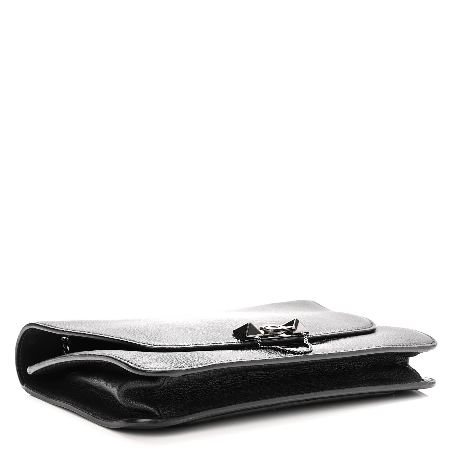 Valentino Garavani Patent Pebbled Calfskin Medium Rockstud Demilune Shoulder Bag Black 4 of 9