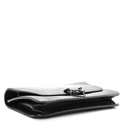 Valentino Garavani Patent Pebbled Calfskin Medium Rockstud Demilune Shoulder Bag Black 4 of 9