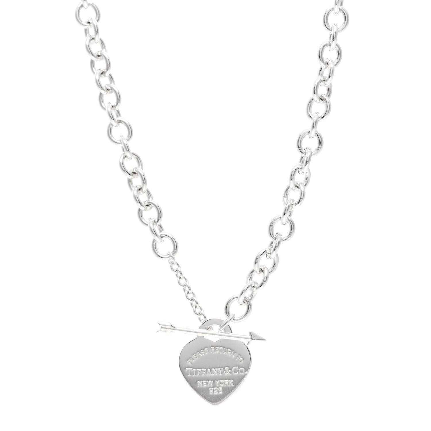 Tiffany Sterling Silver Return to Tiffany Love Struck Heart Tag Necklace 1 of 4