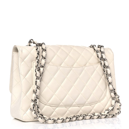 Chanel Caviar Quilted Jumbo Single Flap White 2 of 4