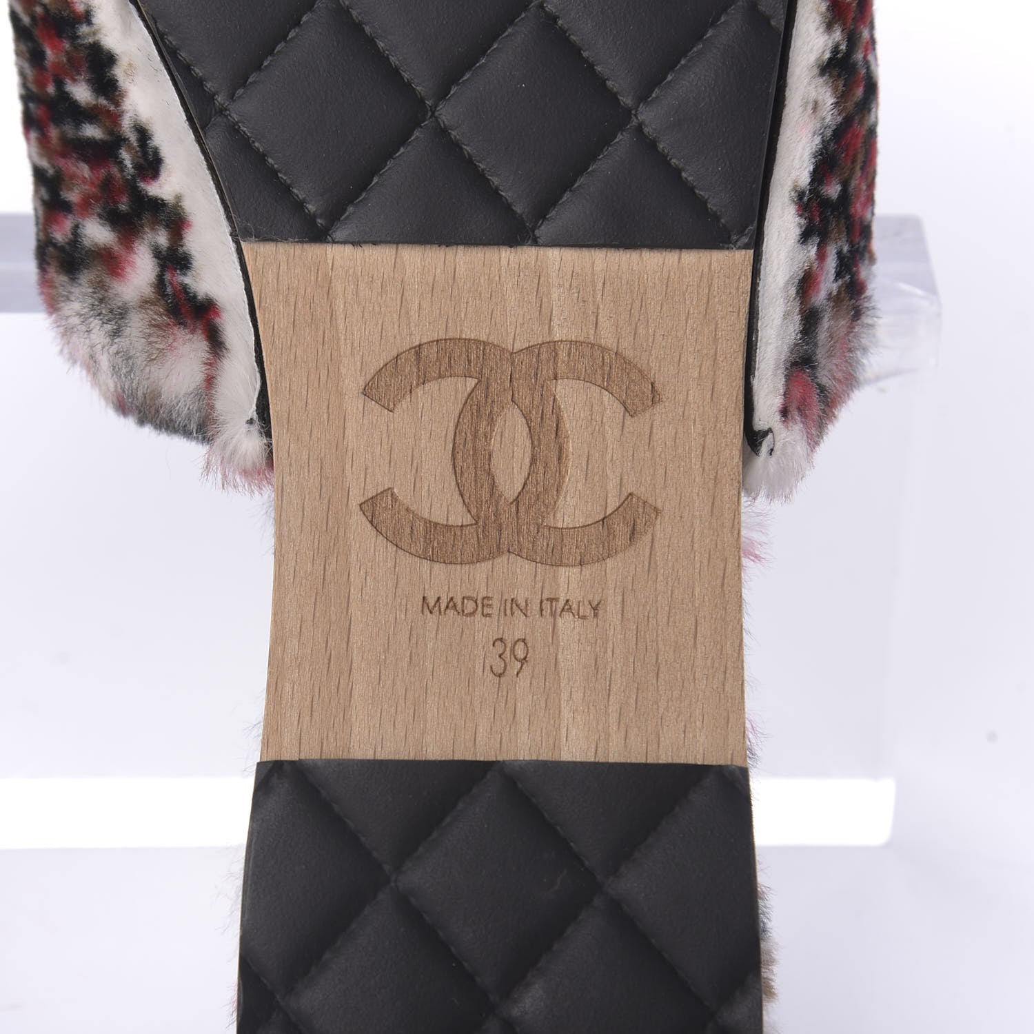 Chanel Orylag Lambskin Flat Mules 39 Red Black White 6 of 9