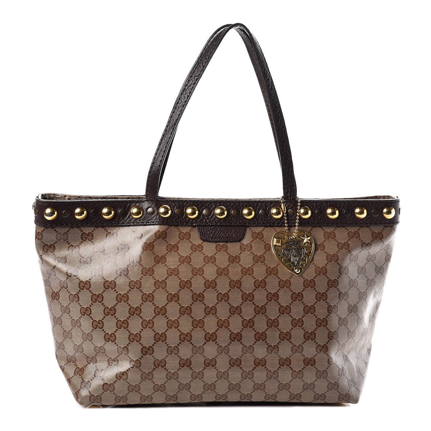 Crystal Monogram Medium Babouska Shopping Tote Dark Brown