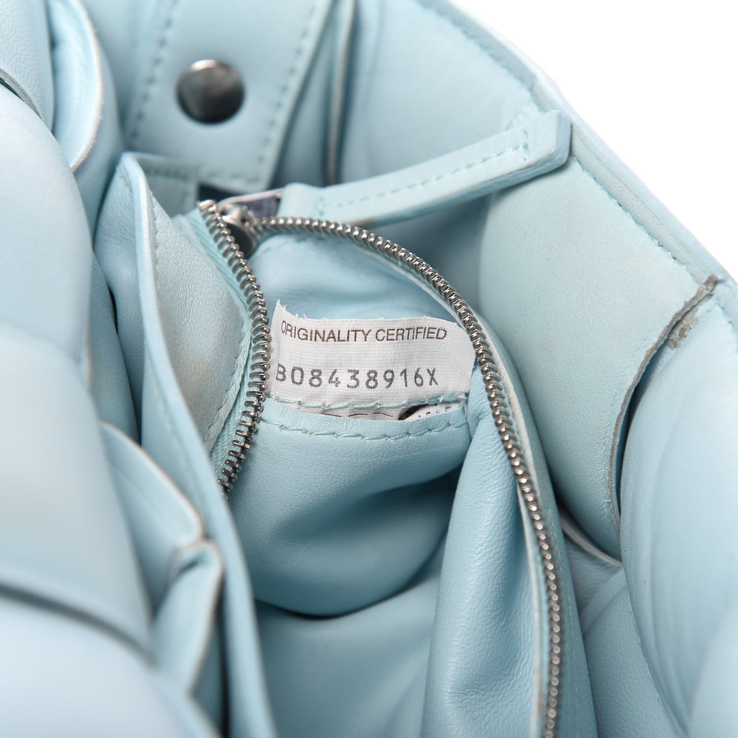 Paper Calfskin Maxi Intreccio Padded Cassette Crossbody Bag Ice