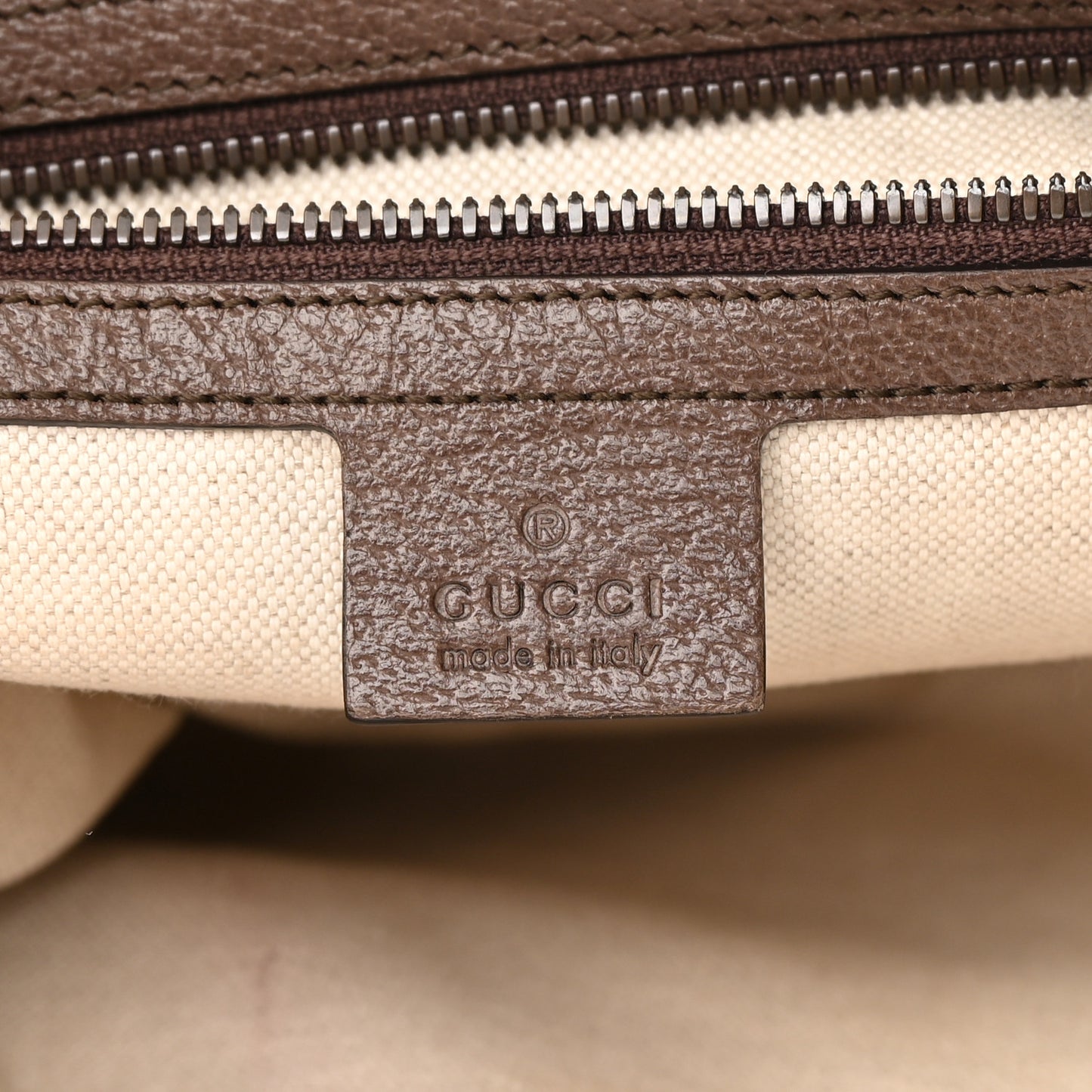 GG Supreme Monogram Textured Dollar Calfskin Web Small Ophidia Half Moon Hobo Beige Ebony New Acero