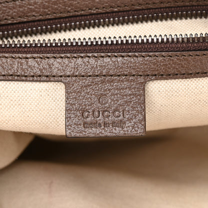 Gucci GG Supreme Monogram Textured Dollar Calfskin Web Small Ophidia Half Moon Hobo Beige Ebony New Acero 6 of 14