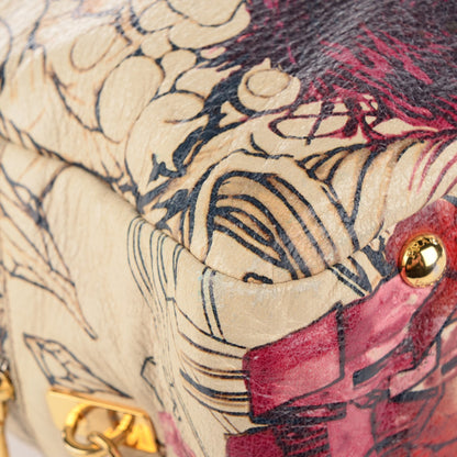 Prada X JAMES JEAN Cervo Lux Fairy Print Large Double Handle Boston Bag Prugna 16 of 19