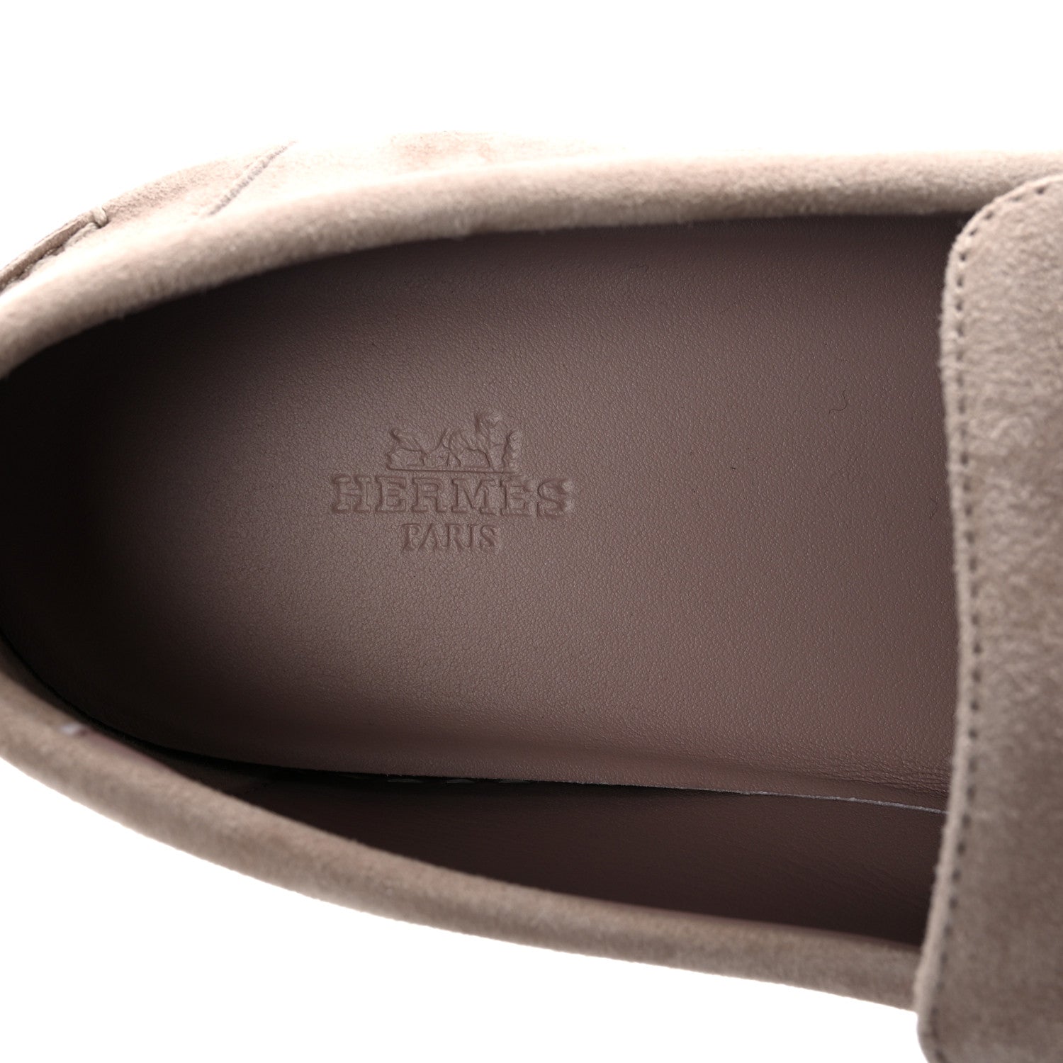 Hermes Suede Goatskin Mens Job Loafers 45 44 Rose Pale 8 of 10