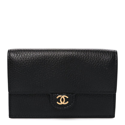 Chanel Grained Calfskin CC Flap Card Holder  Black 1 of 9