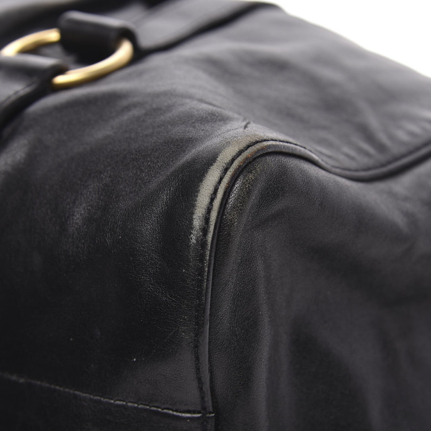 Vitello Lux Gathered Tote Black