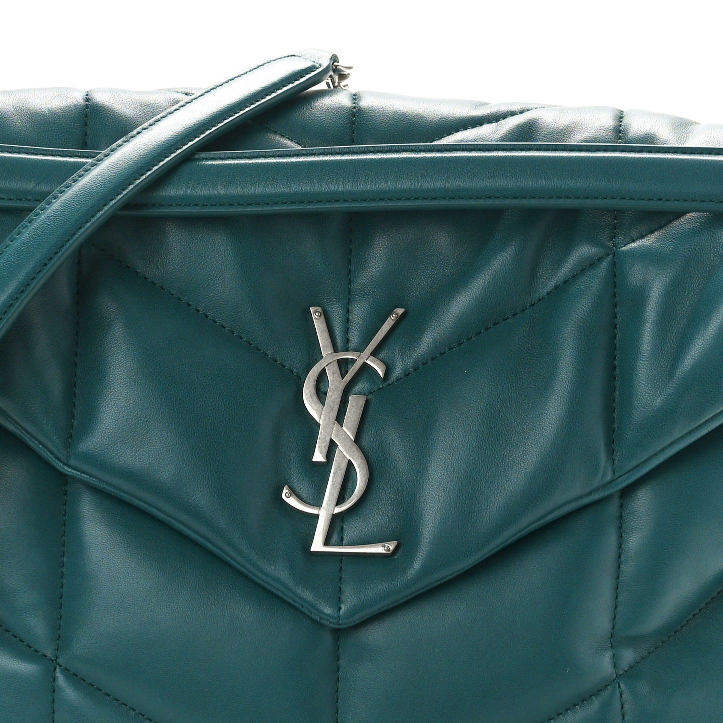 Lambskin Quilted Medium Loulou Puffer Monogram Chain Satchel