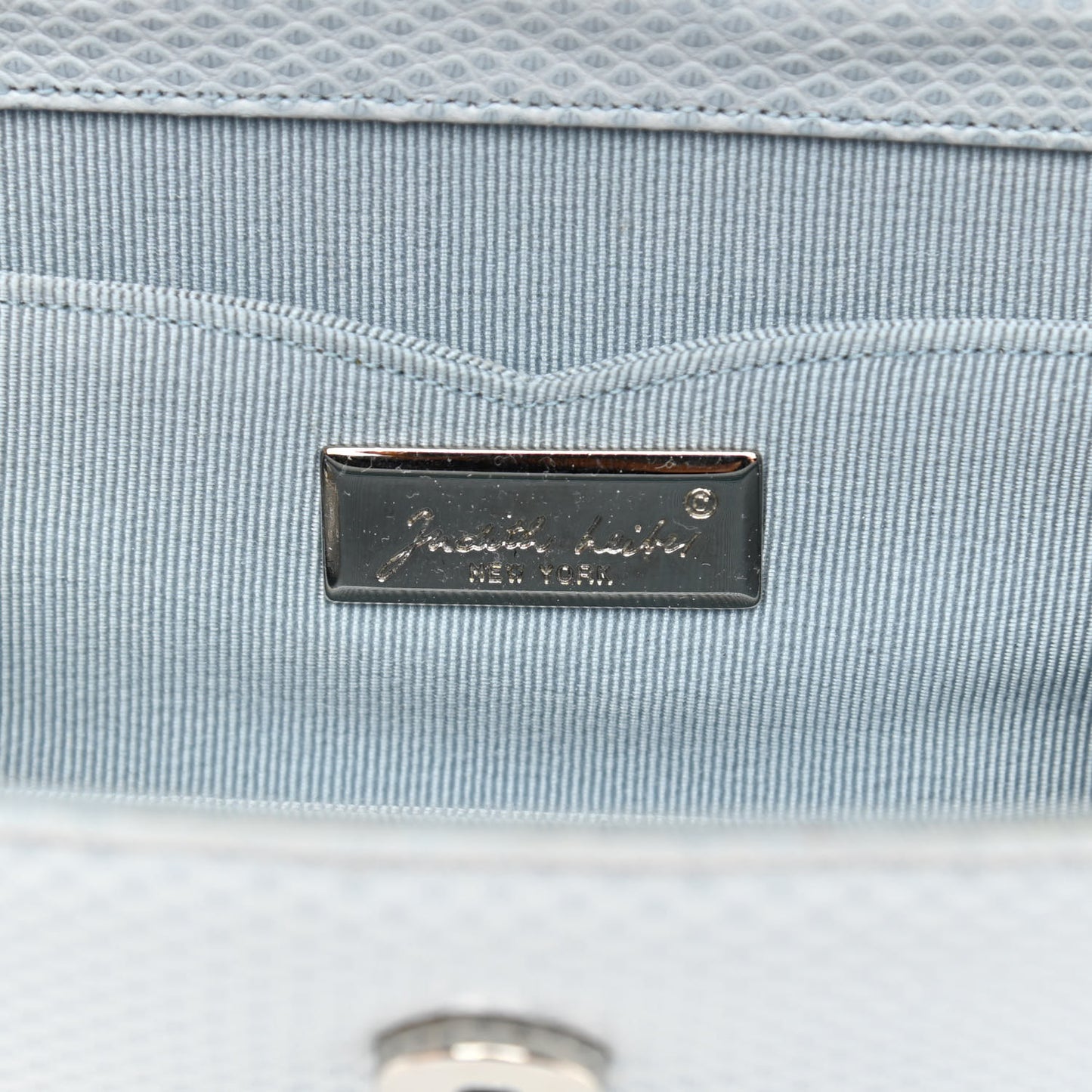 Crystal Lizard Embossed Evening Bag Light Blue