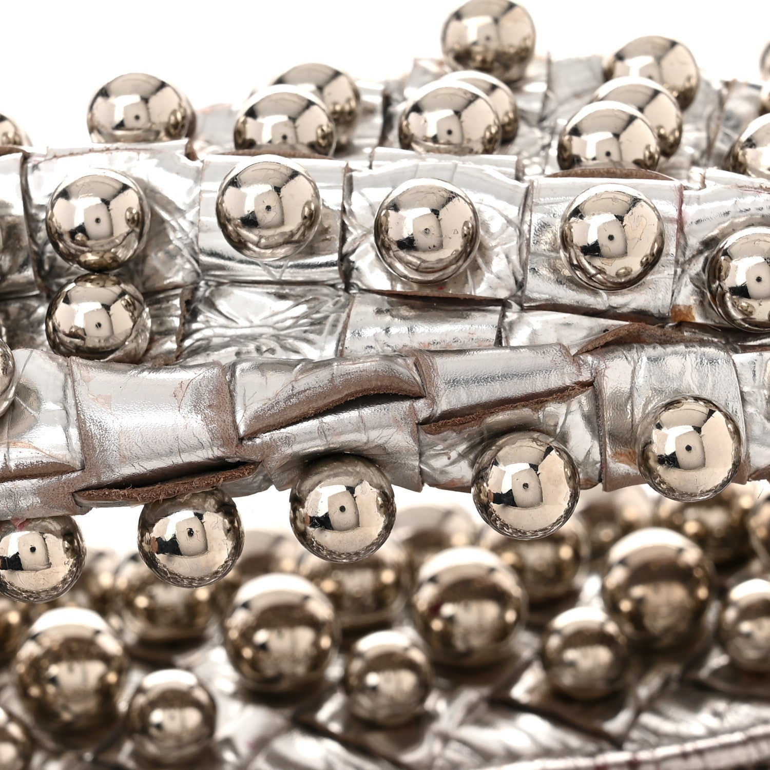 Bottega Veneta Metallic Nappa Studded Intrecciato Mini Jodie Silver 11 of 12