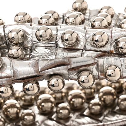 Bottega Veneta Metallic Nappa Studded Intrecciato Mini Jodie Silver 11 of 12