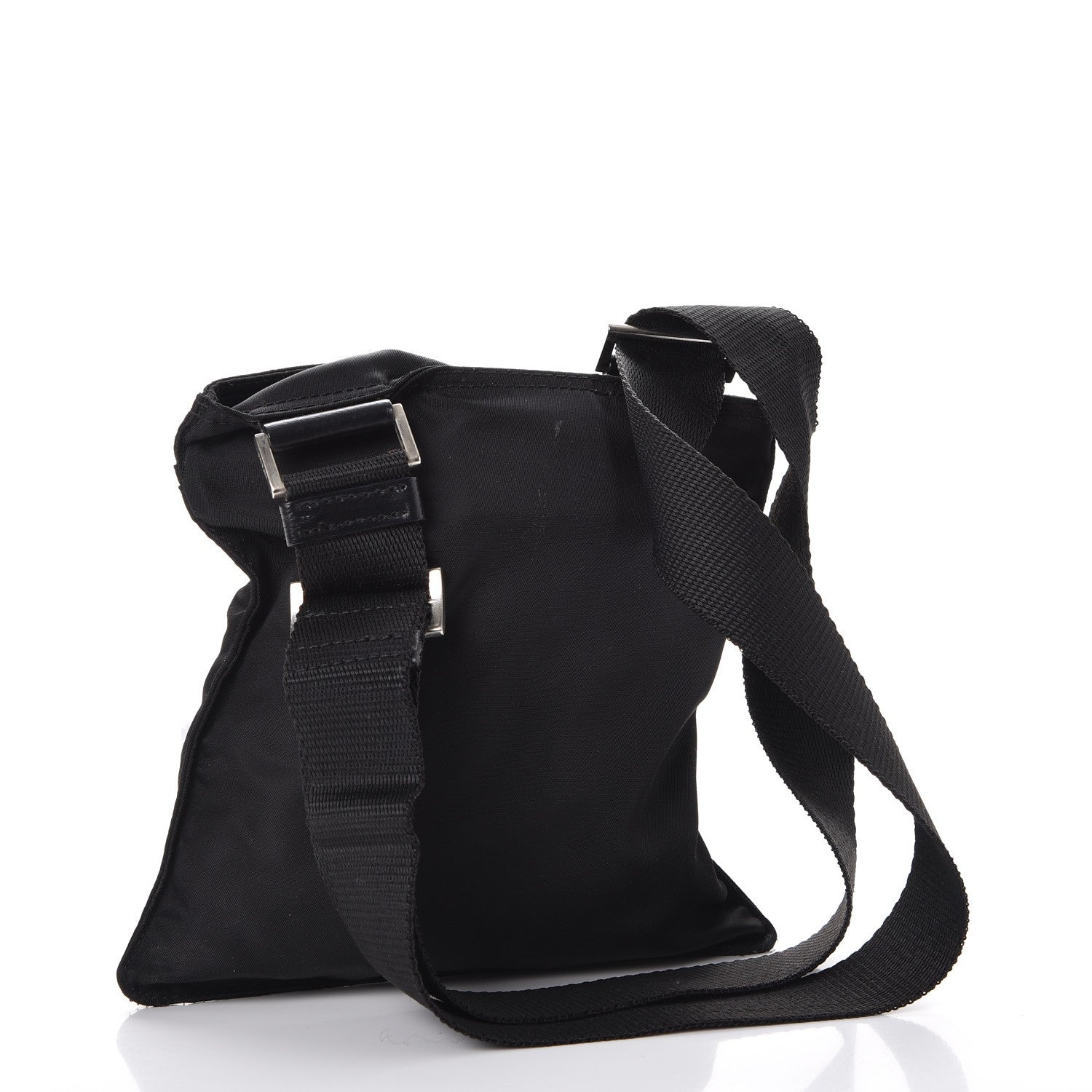 Prada Nylon Small Flat Messenger Bag Black 4 of 11