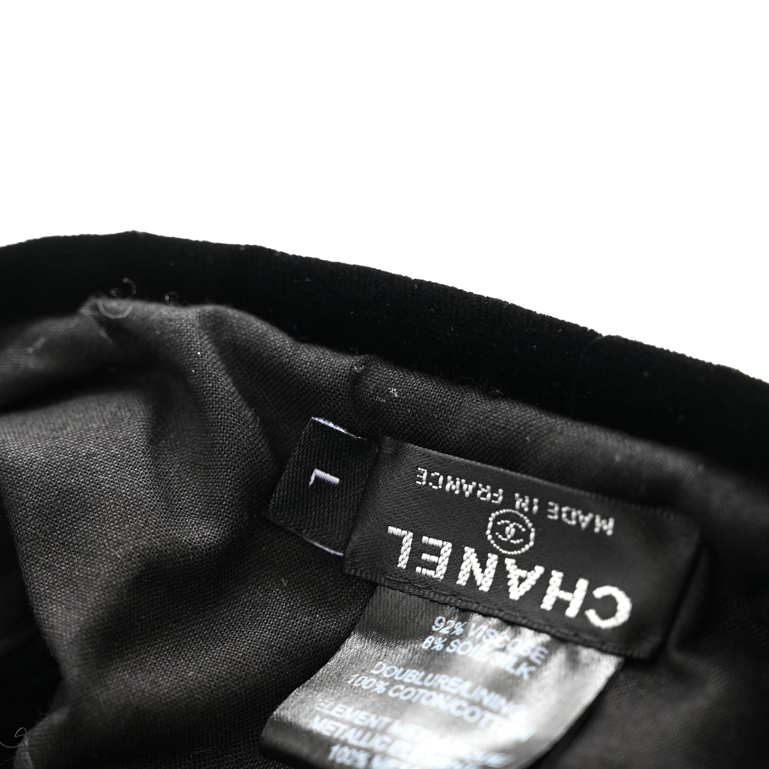 Chanel Velvet Beret Hat Black 9 of 10