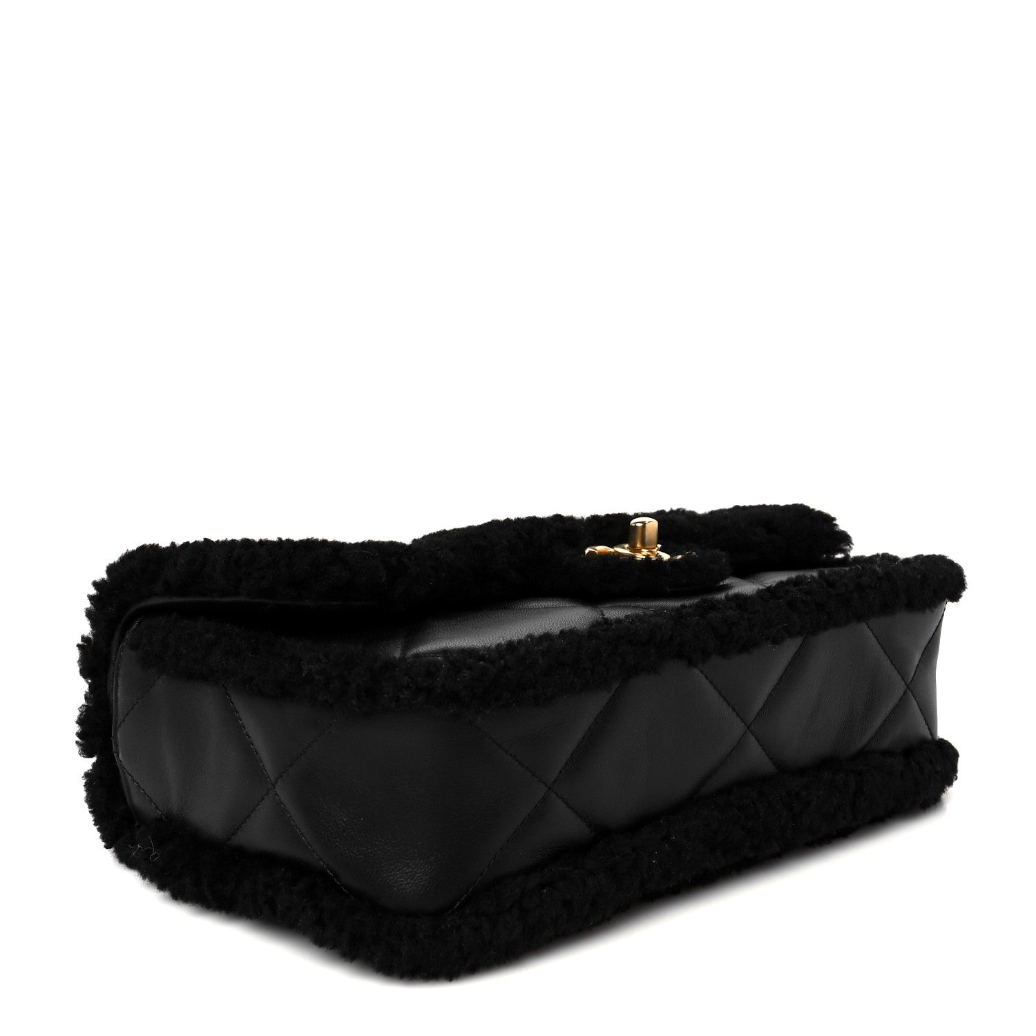 Chanel Shearling Lambskin Quilted Furry Coco Flap Black 4 of 11