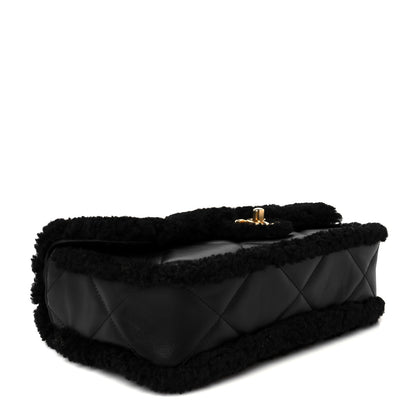 Chanel Shearling Lambskin Quilted Furry Coco Flap Black 4 of 11