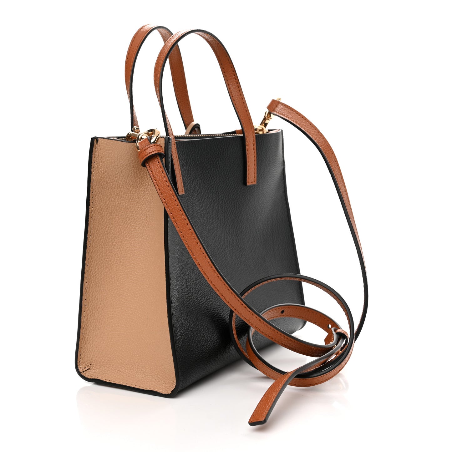 Calfskin Mini Grind Tote Bag Smoked Almond Multicolor