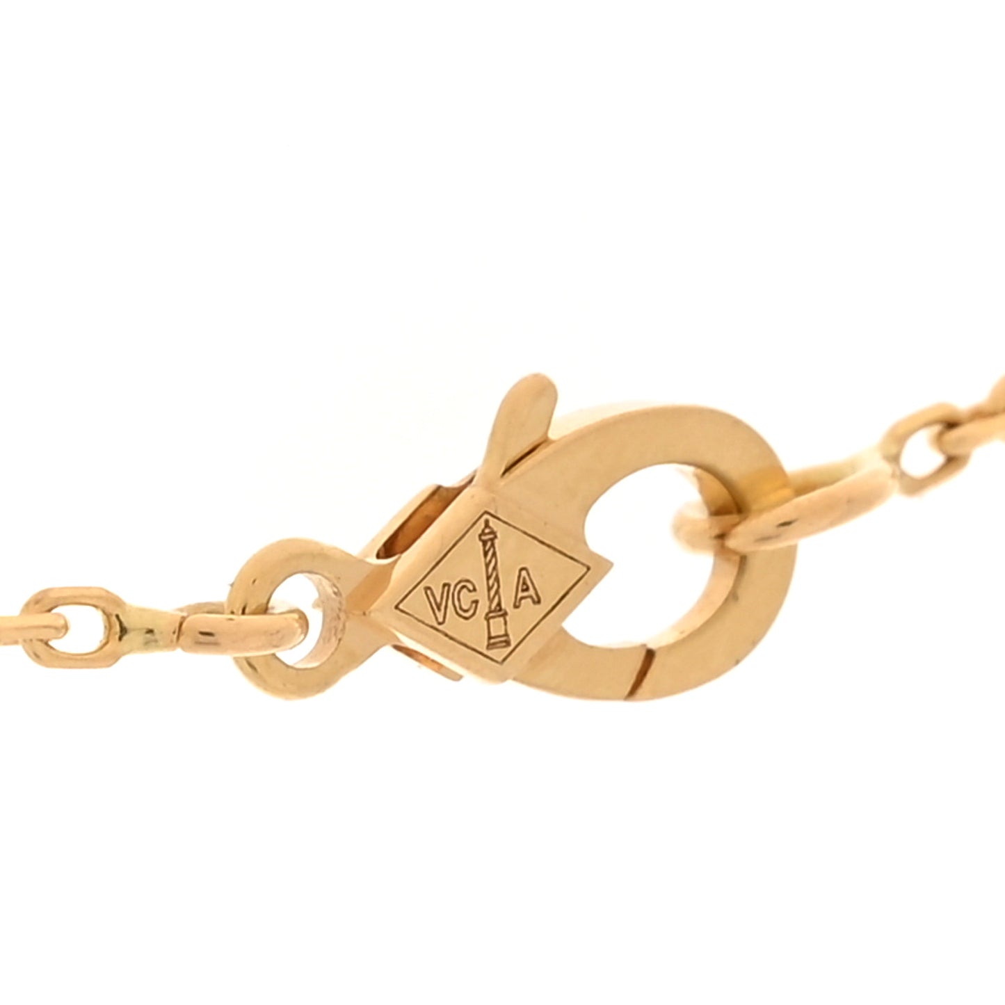 18K Yellow Gold Black Onyx Vintage Alhambra Pendant Necklace
