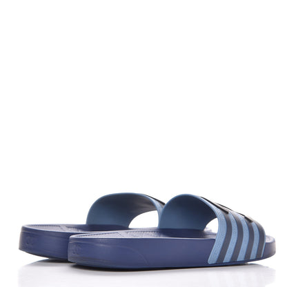 Chanel Rubber CC Flat Slide Sandals 39 Black Navy 4 of 10