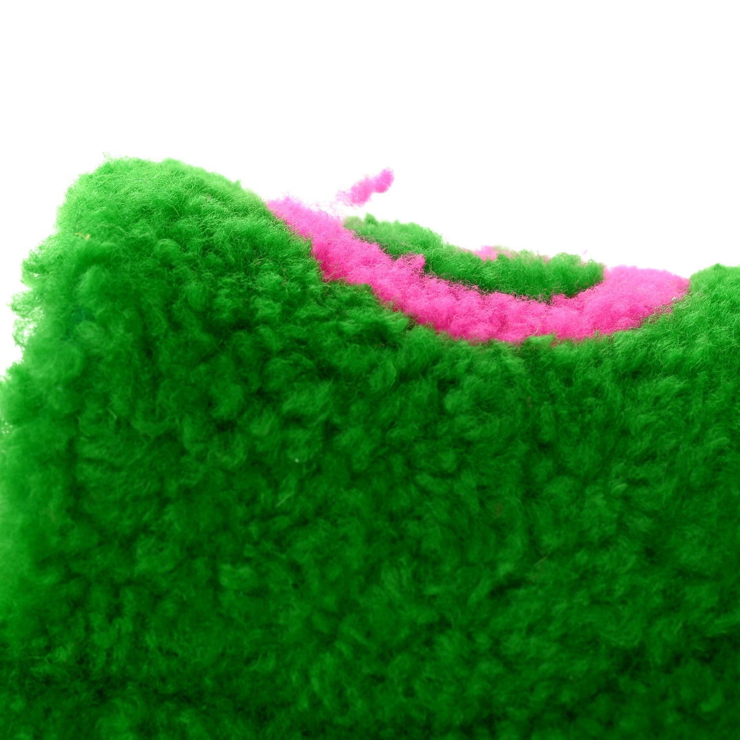 Shearling Interlocking G Womens Elea Platform Slide Wedge Sandals 36 Green Fluo Fuxia Fluo