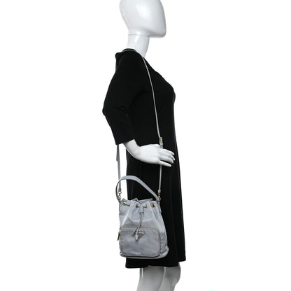 Prada Re-Nylon Saffiano Duet Bucket Crossbody Bag Fiordaliso 2 of 26