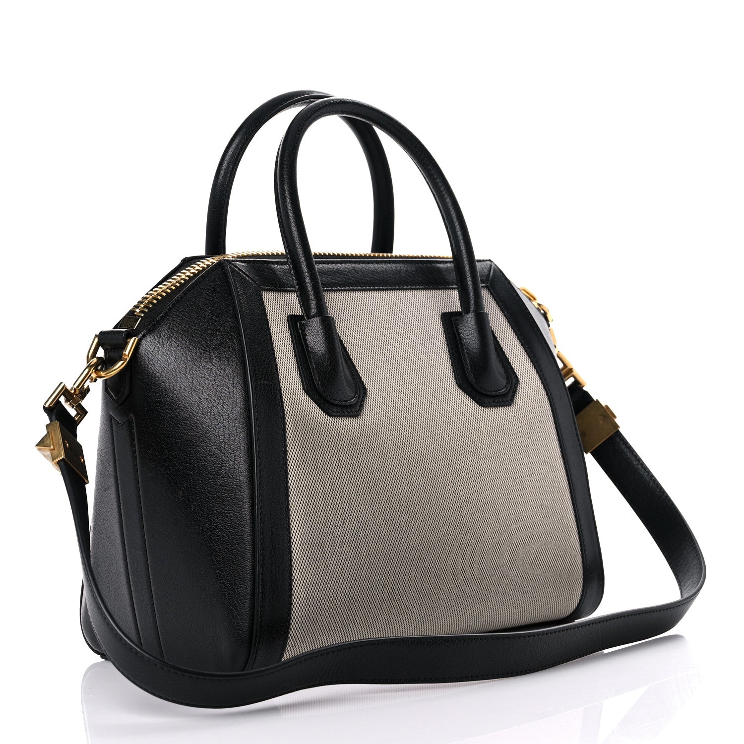 Givenchy Canvas Sugar Goatskin Striped Small Antigona Black 3 of 14