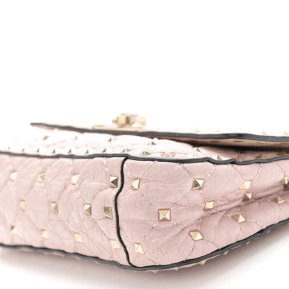 Valentino Garavani Craquele Nappa Small Rockstud Spike Shoulder Bag Water Rose 10 of 12