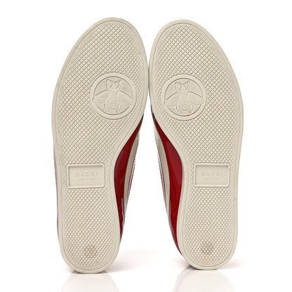 Gucci Patent Calfskin Bee Womens Falacer Sneakers 36 Hibiscus Red Blue Mystic White 7 of 9