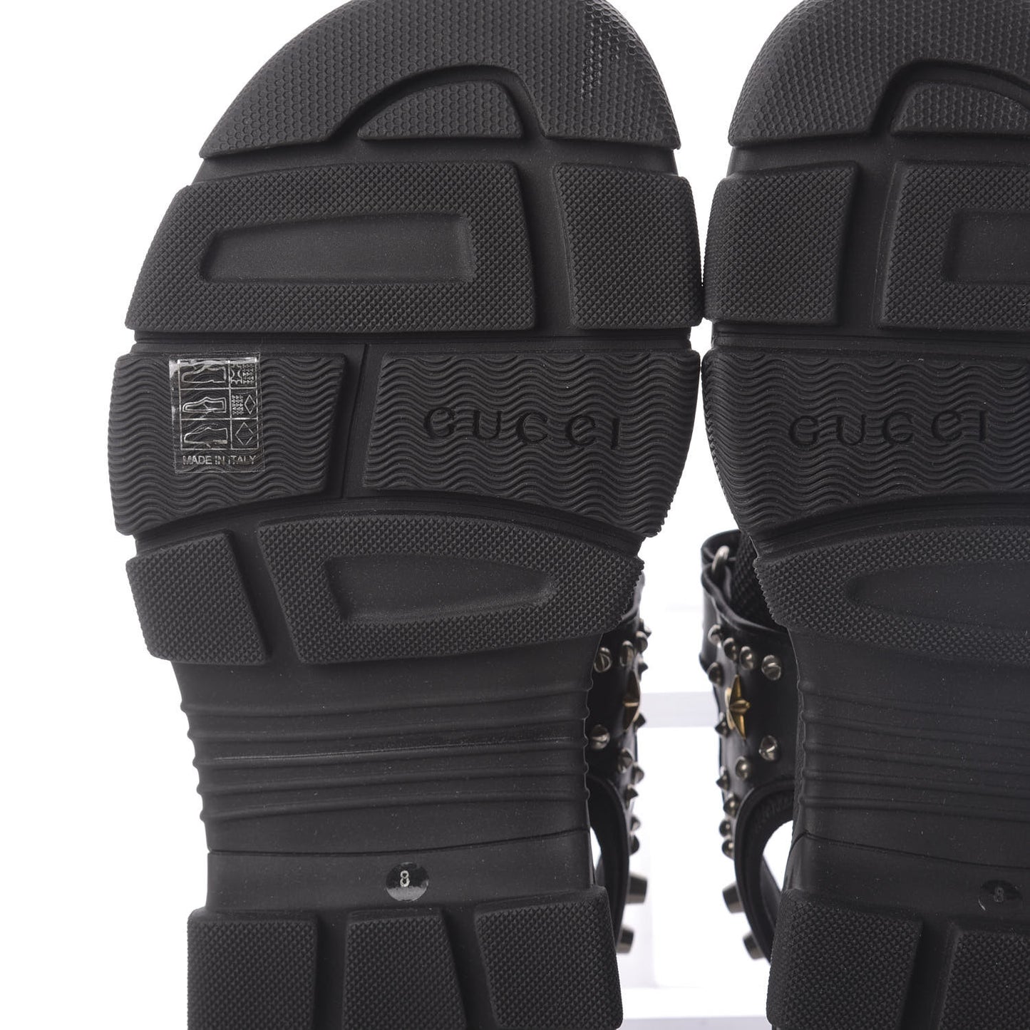 Nappa Mesh Studded Mens Aguru Sandals 8 Black