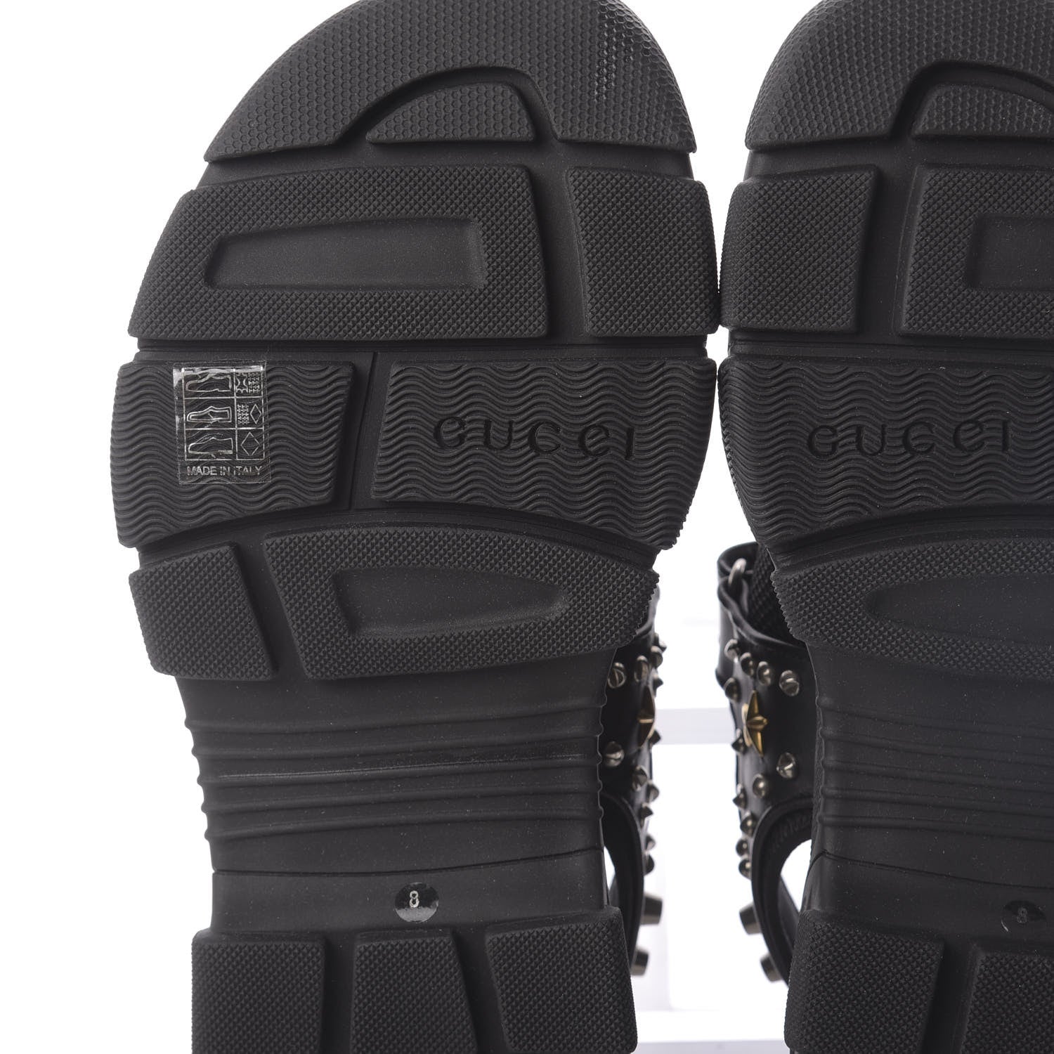 Gucci Nappa Mesh Studded Mens Aguru Sandals 8 Black 9 of 10