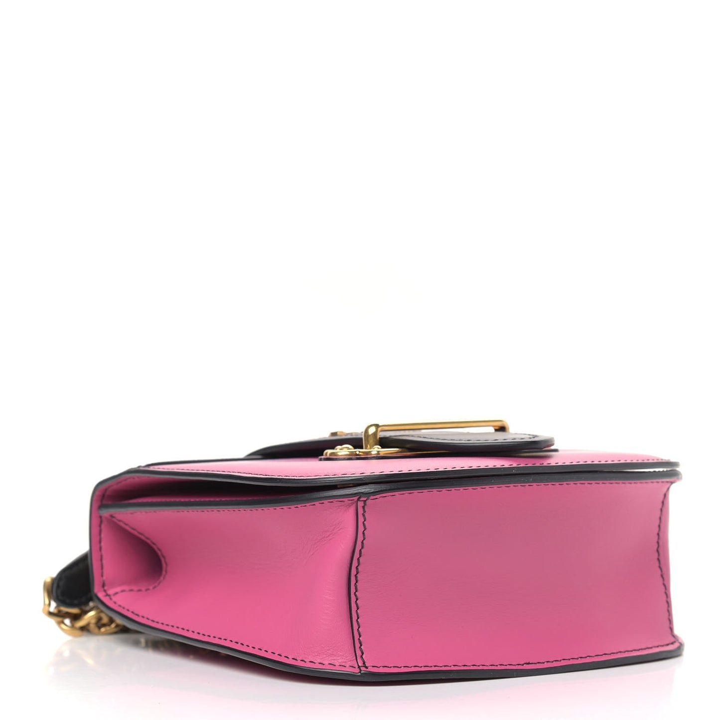 City Calfskin Saffiano Cahier Crossbody Bag Fuxia Black