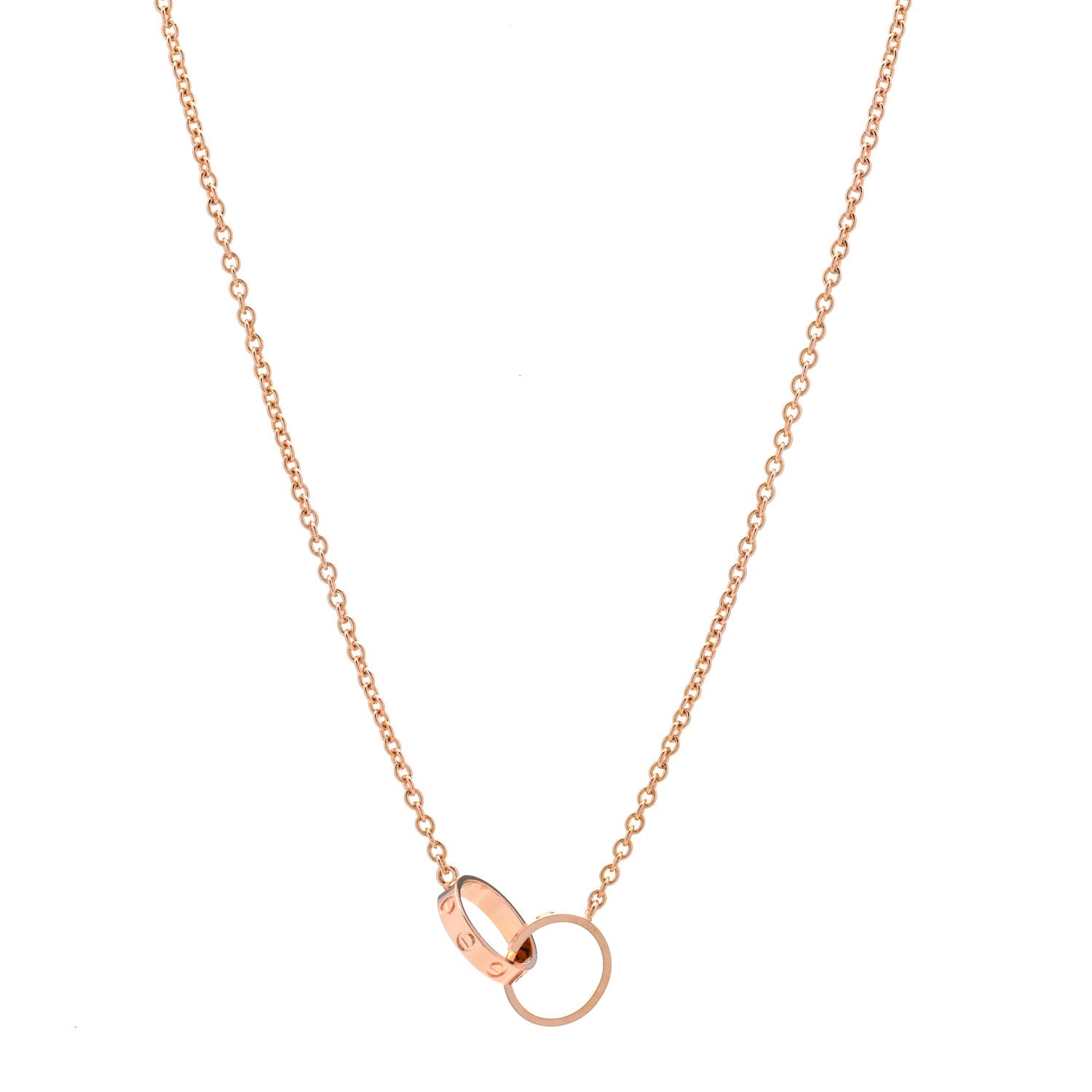 Cartier 18K Pink Gold Interlocking LOVE Necklace 1 of 5
