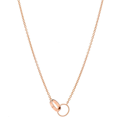 Cartier 18K Pink Gold Interlocking LOVE Necklace 1 of 5