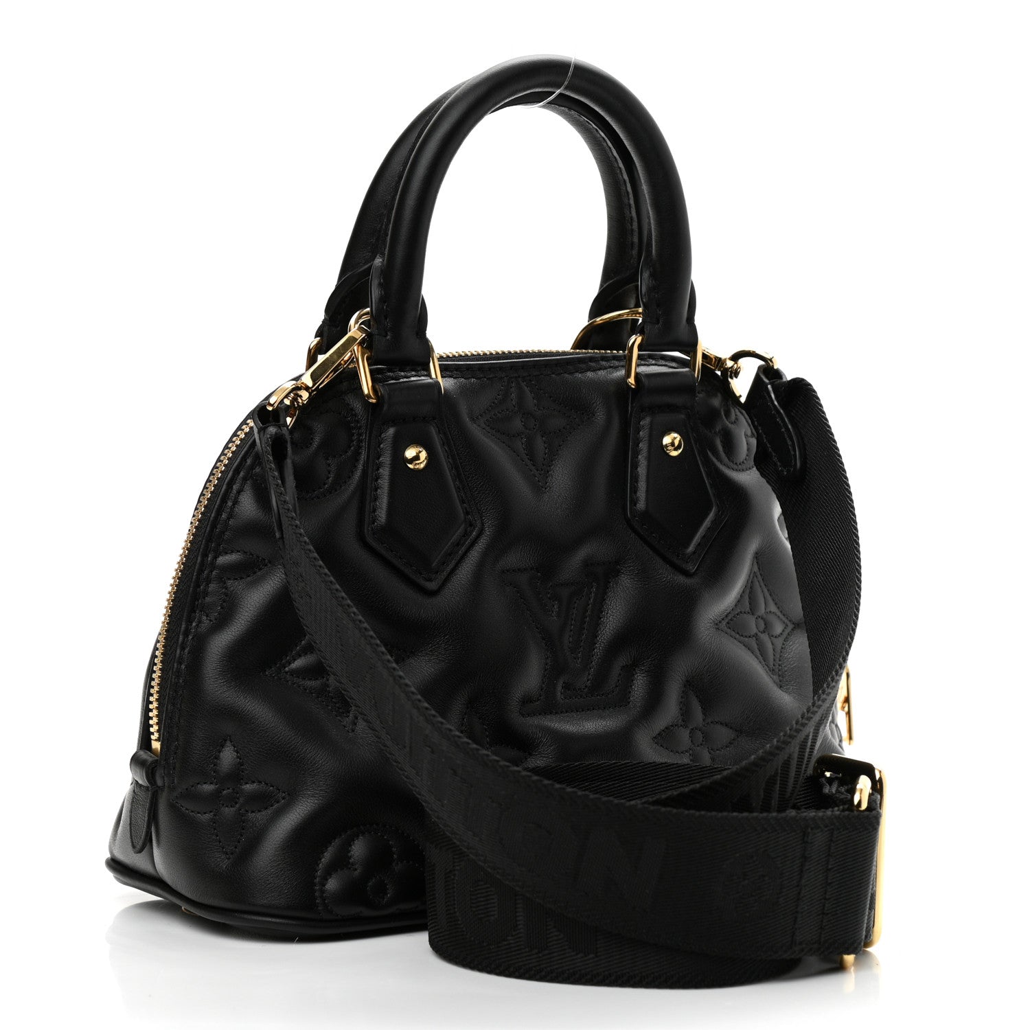 Louis Vuitton Calfskin Bubblegram Alma BB Black 3 of 8