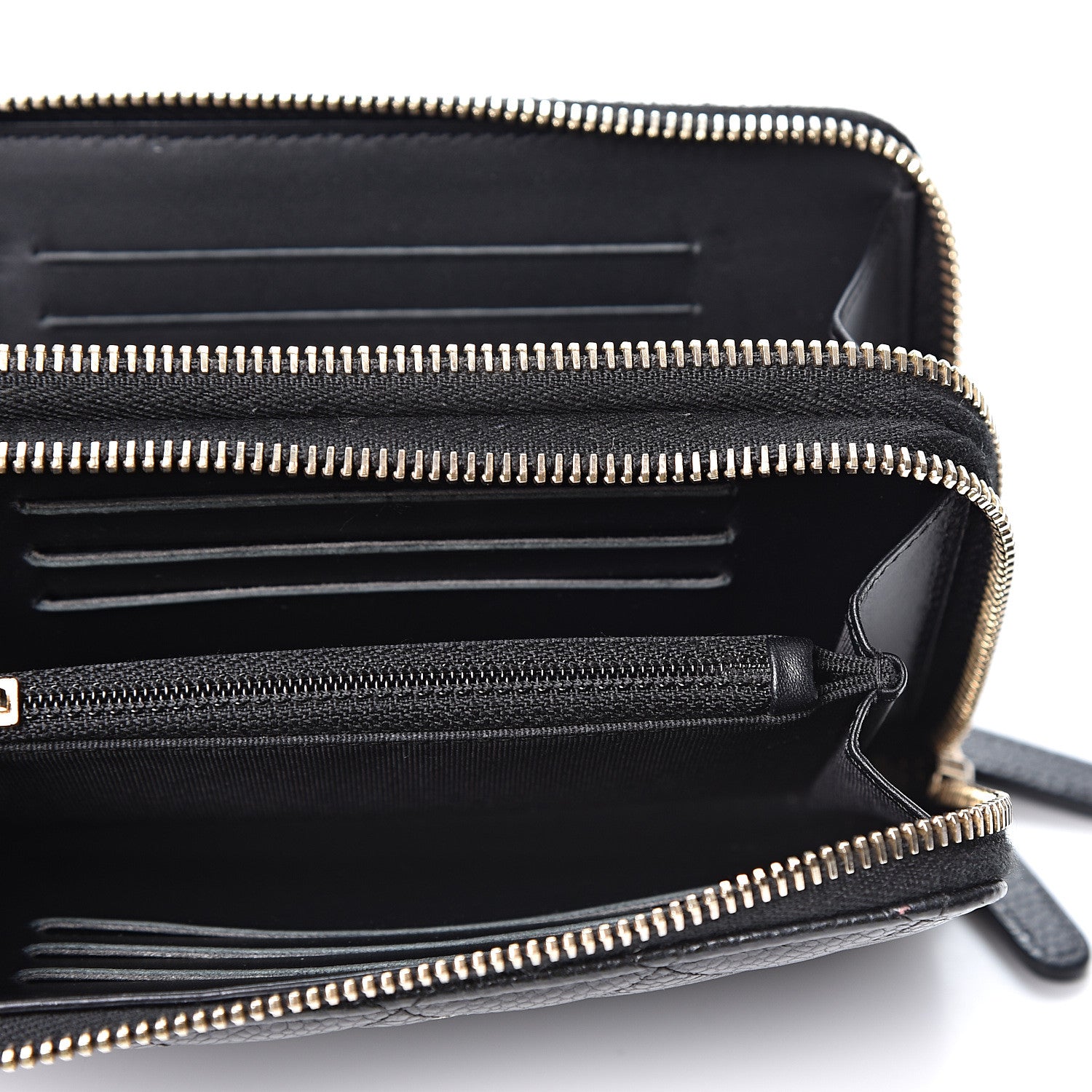 Chanel Caviar Quilted Large Gusset Double Zip Around Wallet Black 6 of 9