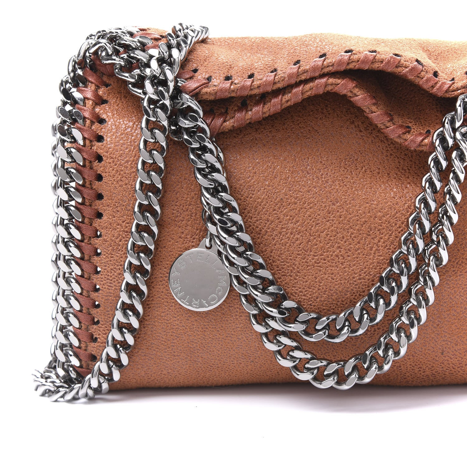 Stella McCartney Shaggy Deer Tiny Falabella Fold Over Cognac 10 of 10