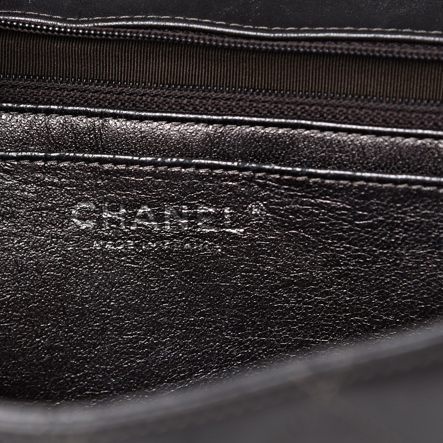 Metallic Lambskin Quilted Jumbo Single Flap Dark Grey