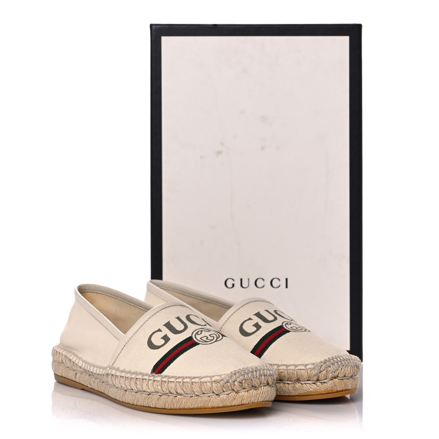 Gucci Canvas Logo Espadrilles 37 Greggio White 12 of 12