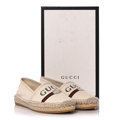Gucci Canvas Logo Espadrilles 37 Greggio White 12 of 12
