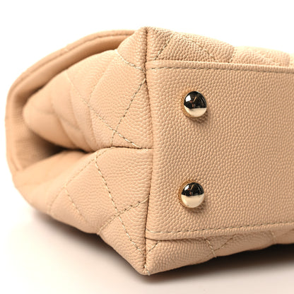 Chanel Caviar Lizard Embossed Quilted Mini Coco Handle Flap Beige 9 of 11
