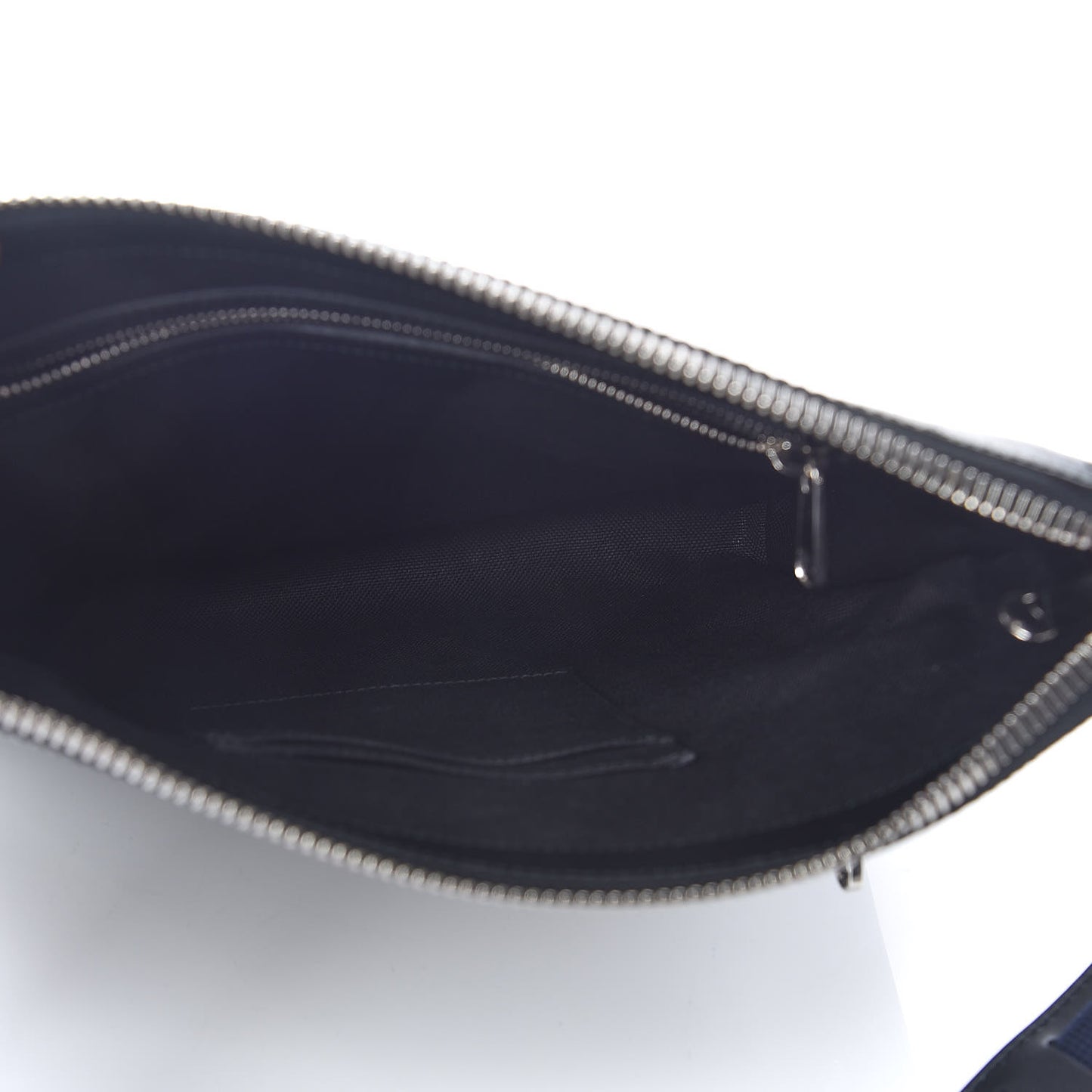 GG Supreme Monogram Appia Calfskin Web Flat Messenger Bag Black Grey