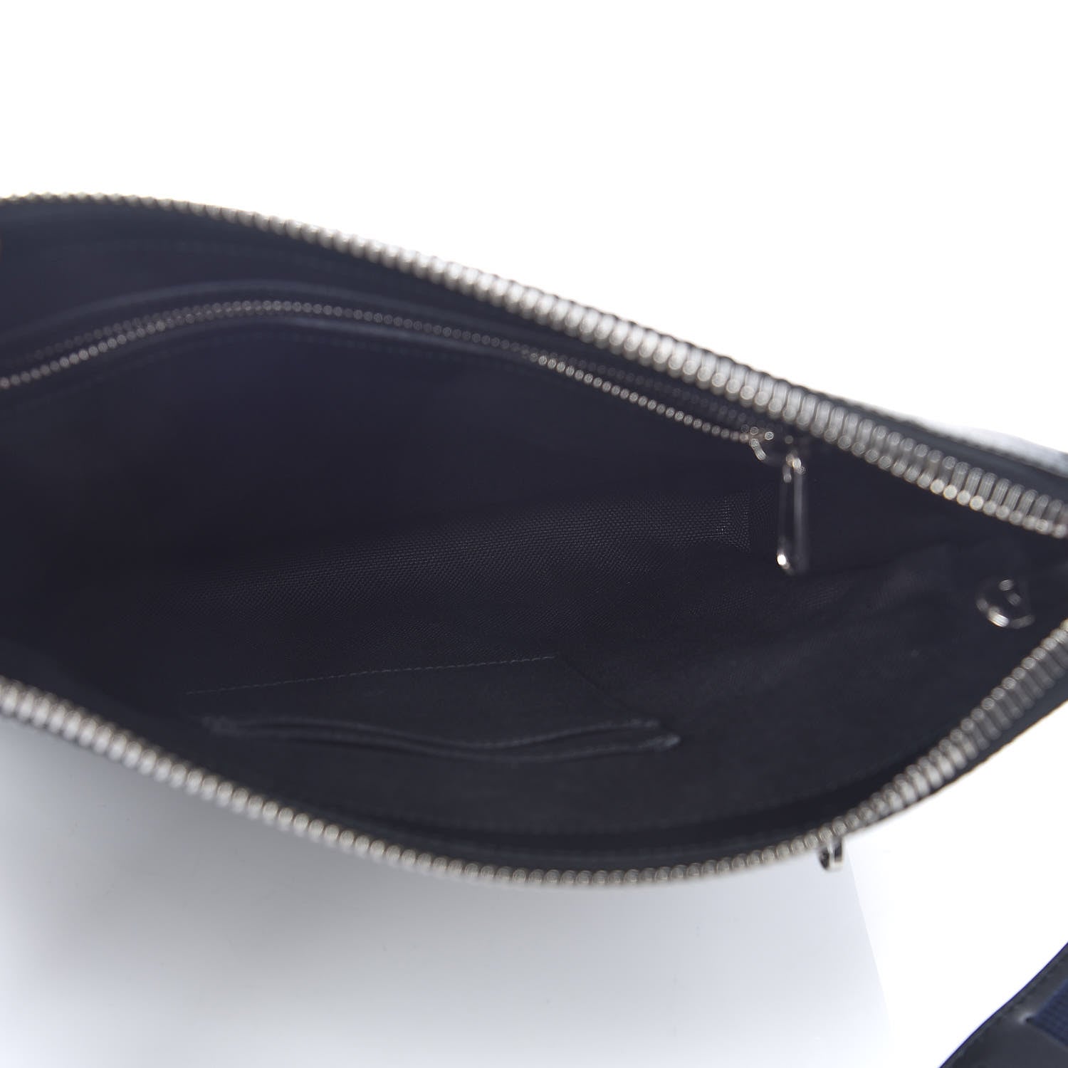 Gucci GG Supreme Monogram Appia Calfskin Web Flat Messenger Bag Black Grey 5 of 9