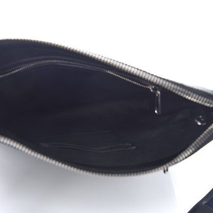 Gucci GG Supreme Monogram Appia Calfskin Web Flat Messenger Bag Black Grey 5 of 9